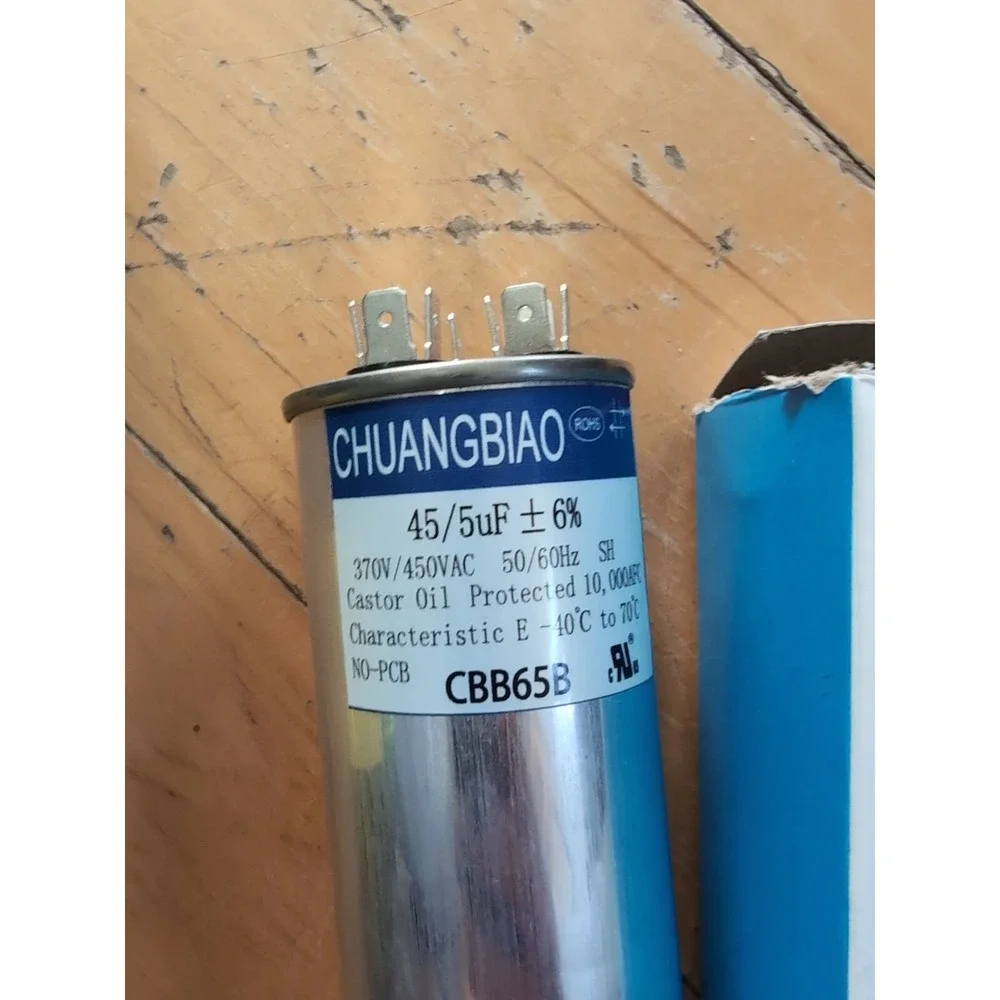 45/5 uF 45+5 MFD Capacitor 370 or‎ 440 VAC Dual Run Capacitor AC Universal
